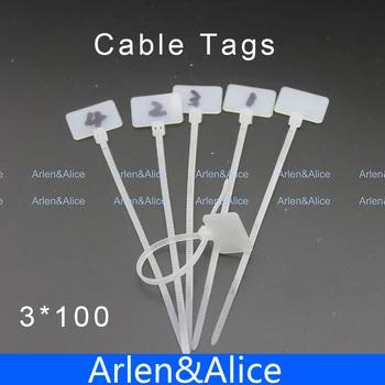  100шт 3 мм * 100 мм Найлонови кабелни връзки тагове за На Ethernet RJ-45, RJ 12 Проводник на захранващия кабел на Етикета Мак
