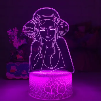  16 Цвята Аниме Светлина Манга Момиче Фигурка Декор Спални Цветни Led нощна светлина Детски Рожден Ден Подарък За Момичета Дистанционно Управление на 3D Лампа