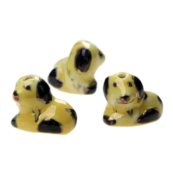  20 мм Чар Жълти Керамични Мъниста Сладък Животни Кученце Обувки Свободни Мъниста Гривна Колие направи си САМ Аксесоари За Бижута