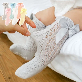  2022 есенни чорапи за деца, Чорапогащи до коляното За момичета С кралския лък, испански стил, Чорапи-тръба За деца, Детски Открит Чорапи, Бебешки Чорапи