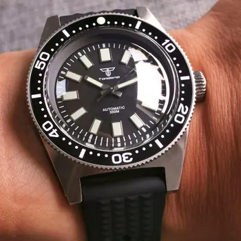  41 мм 62MAS Tandorio черен циферблат 30ATM гмуркане мъжки Часовник лук сапфирен кристал NH35 PT5000 Автоматични часовници