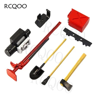  6 БР. RC Пластмасов набор от инструменти за 1/10 4WD D90 D110 SCX10, включва газов спрей, лебедку, Крик, лопата, брадва, монтировку, R