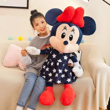  95 см Disney Kawaii Двойка Мики Маус Играе с Приятели на Звездата на Плюшени Играчки, Възглавници Кукла Високо Качество Подаръци за Момичета, Детски