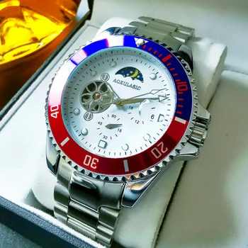  AOKULASIC Moon Phase Автоматични Часовници Мъжки Луксозни Механични Ръчни Часовници Tourbillon най-Добрият Мъжки Хронограф Марка Ръчни Часовници Часовници