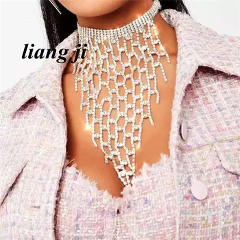  Crystal Necklace Necklace For Women Choker Collares Para mujer готика верига на врата на дамски бижута grid tassels Necklace