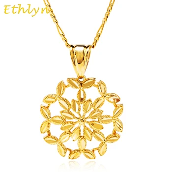  Ethlyn марка на най-добрите продажба на Кухи Африкански Колиета Златни Цветове и окачване Класически Слайд медальон Бижута Женски Коледни подаръци P089