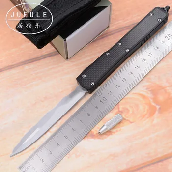  JUFULE Направено MK2 II D2 нож от въглеродни влакна алуминиева дръжка къмпинг оцеляване на открито плодове EDC ловен инструмент кухненски нож