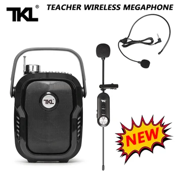  TKL 9 W Преносим Мегафон Безжичен UHF Микрофон Аудио Говорител С MP3 Плейър с FM-Радио За Учители, Ученици, Йога Инструктори
