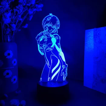  Аниме Ева Фигурка Аянами Рей Манга Художествена Лампа Декорация на Дома, 3D лека нощ LED Възходящото Осветление Нощни Декор Отаку Подарък За Рожден Ден