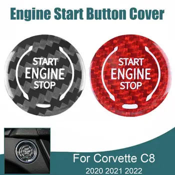  Въглеродни Влакна за Corvette C8 2020 2021 2022 Аксесоари Бутон за пускане и Спиране на Двигателя на Автомобила интериор Стикер R5R2