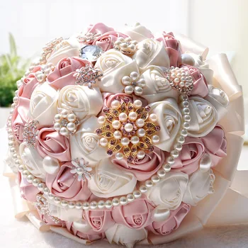 Горещи продажба 6 дизайн ръчна изработка на булката сватбен букет на булката шаферките бели цветя на сватбени цветя, сватбени букети за сватба