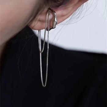 Готически златен сребърен цвят писмо с Earcuff верига пискюл на ухото маншет фалшив пиърсинг обеци от изкуствена за жени корейската мода бижута скоби