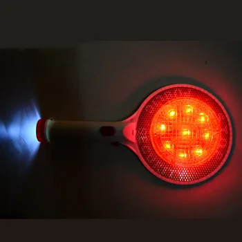  Двупосочен която се презарежда Ръчно LED Пътен Знак Стоп-Сигнал Лампа Авто Показател Предупредителен Знак Пръчка Фенерче