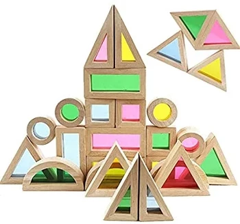  Дървени Строителни Блокове на Дъгата Чейнджър Играчки, Дървени Блокове Штабелирующая Играта градивните елементи на Строителни играчки