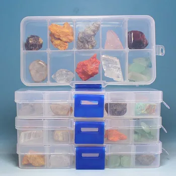  Евтини Бутик 10 различни проби минерален кристал кутия за образци руда държави порода научно обучение изкопаемите образци
