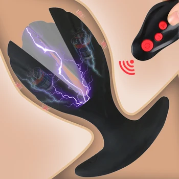  Електрически Шок Plug Анален Вибратор Силикон Мъжки Масажор На Простатата Анален Накрайник Ануса Вибриращи Секс-Играчки За Мъже G-Точката Се Стимулира