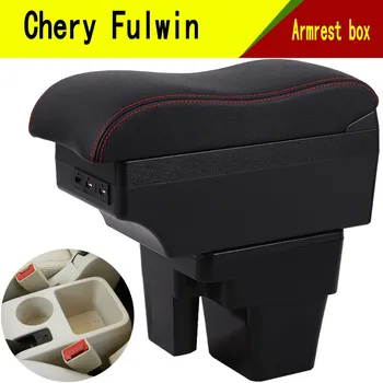 За Chery Fulwin 2 Подлакътник Скоростна Централно Съдържанието на Интериора Лакът на Подлакътника Калъф За Съхранение на Колата си-стайлинг с USB Подстаканником