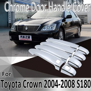  За Toyota Crown S180 MK12 2004 ~ 2008 Етикети за Полагане на Орнаменти Хромирани Врата копчето на Кутията Ремонт на Автомобилни Аксесоари