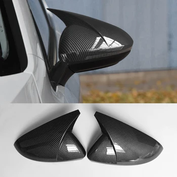  За Volkswagen Golf MK7/7,5 2014-2019 автомобилна страна с rozhok, тампон върху огледалото за обратно виждане, черно огледало със завъртане от въглеродни влакна