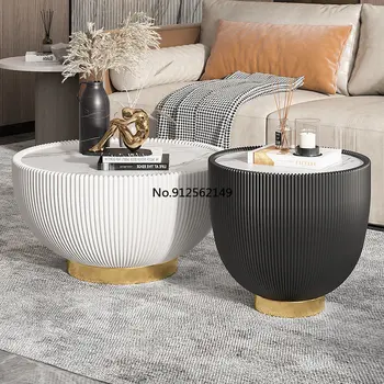  Италиански модерен минималистичен лесен луксозен масичка за кафе през цялата творчески slate хол с кожена художествена комбинация размер чаши чай