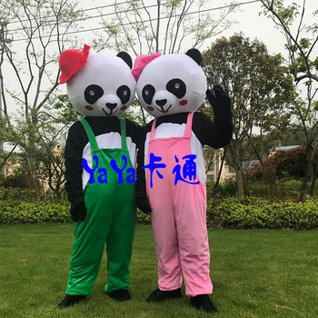  Китайски Гигантски Талисман Костюм Панди Коледен Cosplay Талисман Панда Животно Костюм Талисман за Възрастни