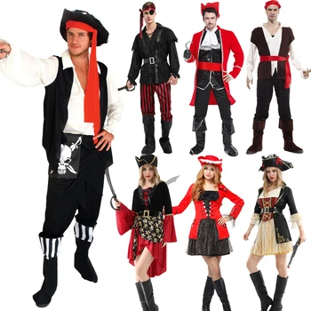  Костюми за Хелоуин, за Жени, Мъже Пират Мъжки Капитан Джак Спароу от Карибски Пирати Cosplay Набор от Оръжия Без