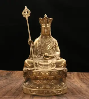  Месинг седи лотос Кшитигарбха Буда, бодхисатва освети украса на Буда занаяти статуя