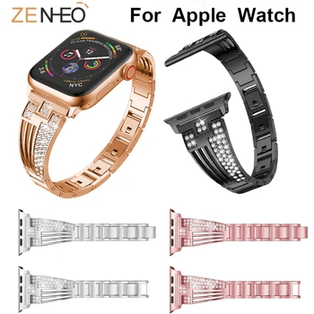  Метална каишка за часовник Apple Watch Серия 4/3/2/1 38 мм 42 мм 40 мм 44 мм Гривна с кристали каишка за часовник Apple watch гривна