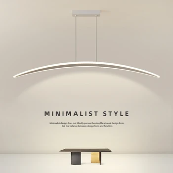  Модерна минималистичная дълга с led полилей smart dimmable chandelier