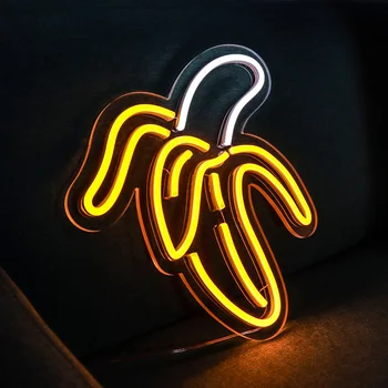  неонова реклама с Скорописным Почерк, с Гъвкави Неонови Ивица във формата на банан за плодове shp