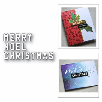  Нов Весел Коледен Noel Art Words Мухъл плавателни съдове Метални Режещи Печати за Scrapbooking и Производство на пощенски Картички Декор Преге Без Печати 2020