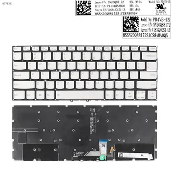 Новата работа на смени клавиатура US QWERTY клавиатура за лаптоп Lenovo Yoga c930-13 c930-13ikb СРЕБРИСТ цвят с Осветление и Без РАМКА