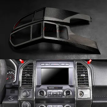  Отрежете Капака на Вентилационни отвори Предната част на Арматурното табло в интериора на колата За Ford F150 F-150 2017 2018 2019 Истински Въглерод