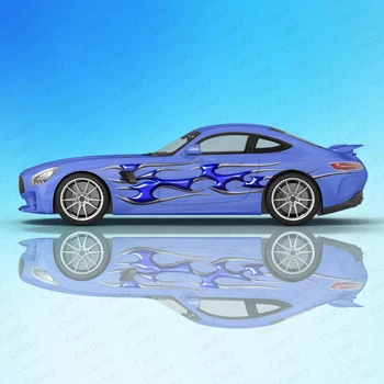  Пламъците 3D графика стикер автомобили страничната модификация стикер е подходящ за повечето аксесоари по поръчка САМ стикер