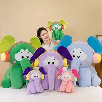 Прекрасната Мека Мека Животни Хубави Слушалки Слон Топли Зимни Плюшени Играчки Въздушна Възглавница Подарък За Деца