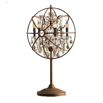  реколта ретро луксозна декоративна стъклена свещ във формата на железен художествени глобус Настолна лампа за хола спалня на хотела
