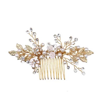  Сватбена прическа лист гребен за коса сватбени аксесоари за коса, поставяне на гребен аксесоари за сватба сватбена декорация