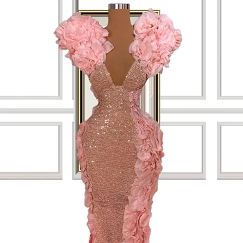  Сгънати Цветни Раменете Розова Вечерна рокля от Първи клас е Безплатна Индивидуална Безплатна Доставка Рокли За бала Купи Директно От Китай