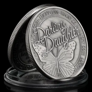  Скъпа Дъщеря Щастливата Монета Креативен Подарък Са Подбрани Сувенирни Монети С Бронзов Покритие Възпоменателна Монета С Четири Листа От Детелина