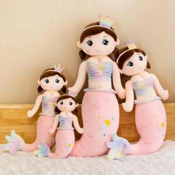  Сладката Русалка Момиче Кукла Детска Мека Играчка Плюшен Подарък За Рожден Ден Спящата Момиче