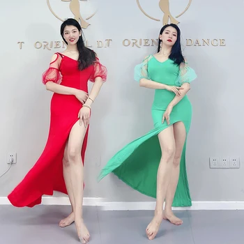 Тренировъчен Костюм за танц на Корема 2022 Модален Секси С Отворен Гръб Френска Дама Xiaoxiangfeng С Пищни Ръкави Източното Рокля За Бала танца на Корема