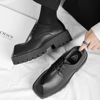  Черни Обувки Мъжки Дизайнерски Кожени Ежедневни Обувки, Мъжки Луксозни Маркови Oxfords Дантела за Мъже 2022 Zapatillas De Hombre Chaussure