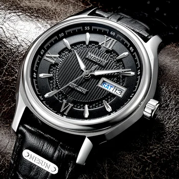  Швейцария NESUN Япония NH36A Автоматични Механични Луксозни Маркови Мъжки часовници Сапфировые 100 м Водоустойчивост Светлинен часовник N9205-4