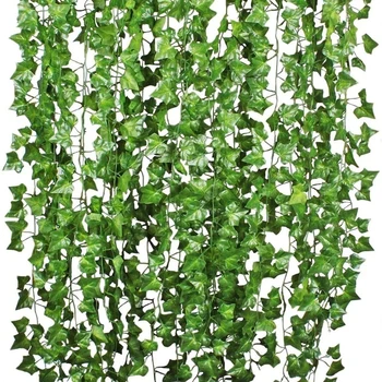  12шт 230 см Фалшиви Зелени Листа Венец Растения, Лоза Подвесная Стена От Ратан Украса Двор Домашна Градина Декор Изкуствен Лист от Лоза