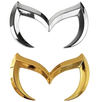  2 Бр Зъл М Лого на Емблемата на Иконата на Стикер за Купето на Автомобила Mazda Заден Багажник Стикер Стикер на Знак Декор Злато и Сребро