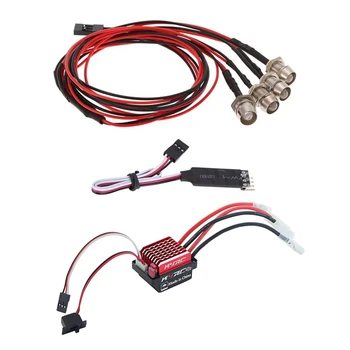  2 Комплект от части радиоуправляемого на превозното средство: 1 Комплект от 4 led лампи 2 бели и 2 червени с 3-канален пулт за управление лампа и 1 Комплект 60A Водоустойчив матиран ESC