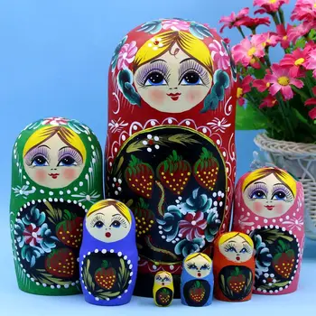  20 см Дървена Руска Matryoshka 7 Слоя Matryoshka Руска Кукла, Детски Дървени Играчки Кукла Коледни Подаръци Подаръци За Рожден Ден