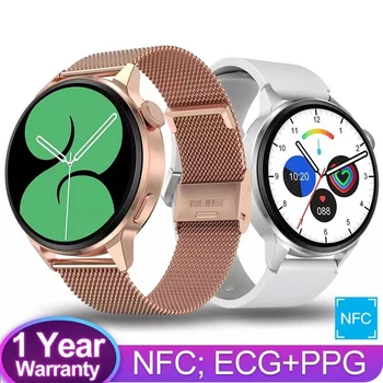  2022 NFC Смарт Часовници Мъжки 390*390 Екран GPS Движение Песен Спортни Часовници Дамски Безжично Зареждане и Bluetooth Предизвикателство ЕКГ Смарт часовници