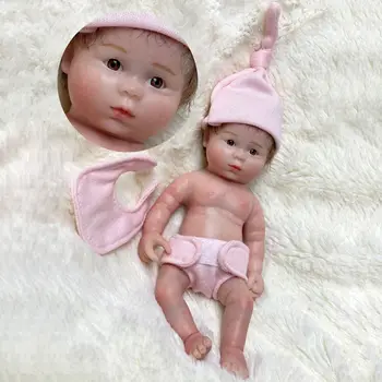  2022 Високо Качество на 6 инча 15 см Мини Reborn Baby Doll Момиче Кукла на Цялото Тяло Силиконова Реалистична Изкуствена Мека Играчка с Вкоренените Коса