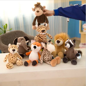  25 см Моделиране на Горски Животни, Плюшени Играчки, Меки Реалистични Лъв, Тигър, Слон, Маймуна Леопард Жираф миеща мечка Кукла за Подарък за Деца